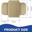 Car Center Console Cover, Car Arm Rest Cover with Side Storage Bags, 7.8In x 12.1In Universal for Most Cars, Trucks and Vans (Beige)