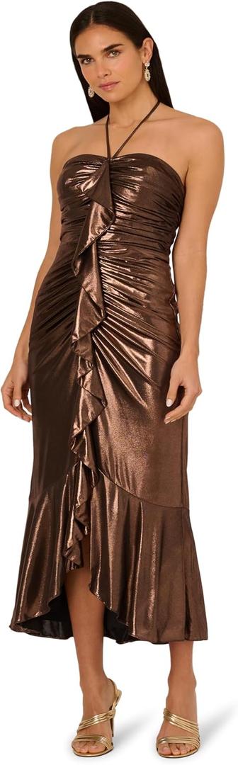 Adrianna Papell Women's Foiled Jersey Midi Dress, 16