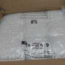 LUE BONA Square Linen Makeup Stool, Metal X Legs, Small Ottoman Stool Chair for Vanity, Modern Padded Seat Foot Rest for Makeup Room, Bathroom