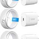 30W USB C i Phone 16 15 Charger Fast Charging, 3PACK Wall Charger for iPhone 16 15 Pro Max Charger Cord 10FT Fast Type C Charger Block for iPhone 16/16 Pro/15 Plus/15 Pro/15 Pro Max, iPad Pro, White (10FT, 3Pack-White)