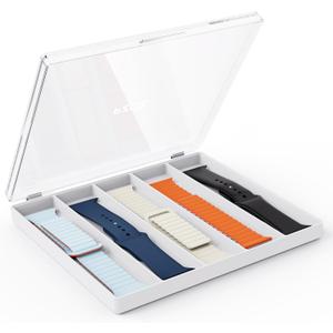 pzoz Watch Band Organizer Case for iWatch Band, Watch Band Transparent Display Holder Stand Storage Box Compatible with Apple Watch Strap and Accessories & Support Digital Storage Box Stacking
