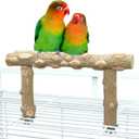 Bird Perch Stand, Bird Cage Top Perch Gym, Natural Wood Parrot Branch for Small Medium Large Parrot (S)