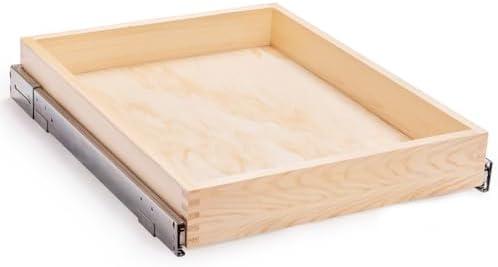 Mulush Pull Out Cabinet Drawer, 26”W x 21”D Soft Close Slide Out Wood Drawer Organizer for Kitchen, Finished, Bottom and Side Assembly (Wood Drawer Part is Width 25'')