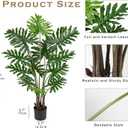 Hollyone Artificial Tree Philodendron Plant 5FT Tall Faux Monstera Indoor Trees Fake Tropical Palm Plants Trees House Plants in Pot for Indoor Outdoor Home Office Garden Living Room Decoration, 1 Pack