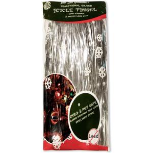 Premium Icicle Tinsel Strands for Christmas Tree - 2000 Old-Fashioned Silver Icicles Garland for Xmas Trees Shiny Mylar - Each Strand 18 in. - Kid Pet Safe (Lead-Free) - Hang with Ornaments & Decor