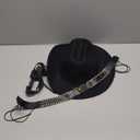 Womens Western Cowboy Hats Studded Pinched Western Cowgirl Hats Wide Brim Fedoras Hat with Belt Buckle (Size:Medium)