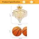 WUZUPS Crystal Chandelier Semi Flushmount Ceiling Light Modern Lighting Fixture for Bedroom Hallway Bar Kitchen Bathroom, H 14.7" x W 14.7", Gold, G9 Base, Ceiling Light, 14.7" High 14.7" Wide