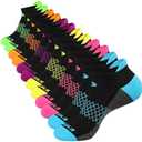 eallco Womens Ankle Socks 6 Pairs Running Athletic Cushioned Sole Socks With Tab, 7-10