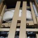 Christopher Knight Home Marin Modern Upholstered Counter Stool Set of 2, Armless Counter Height Bar Stool Set of 2 with Metal Frame, Fabric Bar Stool with Footrest for Kitchen Island, Natural+White