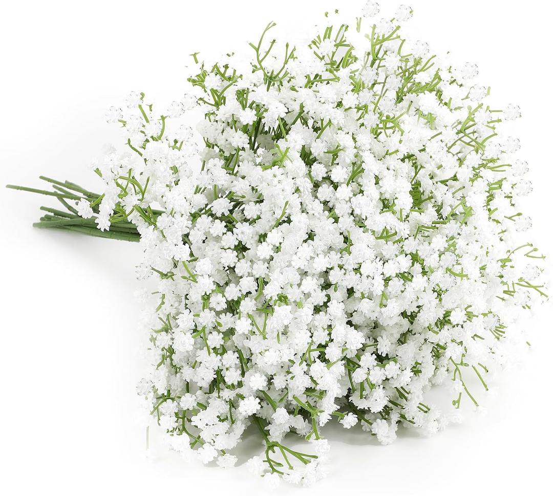 6 Pcs Baby's Breath Artificial Flowers Faux Gypsophila Bouquet DIY Floral Bouquets Arrangement for Wedding Centerpieces and Decorations