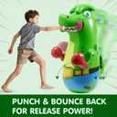SYNCFUN Inflatable Punching Bag for Kids 47 Inches, Toddler Blow up Punching Bag Toys, T.rex Dinosaur Bouncing-Back Bopper