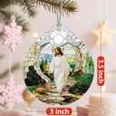 Christian Christmas Ornaments: Stained Glass Ornament, Christmas Tree Ornament, Hanging Ornaments for Home Decor, Xmas Tree Decorations, Holiday Decor, Perfect Christian Gift & Religious Gifts - Jesus