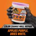 Gorilla High Performance Wall Repair Color Change, 16 Ounce Tub, Applies Purple, Dries White Spackling & Primer in One, Shrink & Crack Resistant