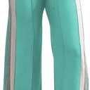 PINSV Women's Wide Leg Sweatpants Baggy Lounge Pants Active Joggers Striped Track Pants