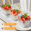 80Pcs 3oz Mini Dessert Cups with Lids, Spoons & Bonus Forks Clear Plastic Parfait Cups for Jello, Mousse, Yogurt, Pudding Disposable or Reusable Appetizer Cups