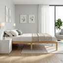 14 Inch Bamboo Platform Bed Frame 100% Natural Solid Bamboo Queen Size Platform Bed Slat Support, Heavy Duty & Noise-Free, No Box Spring Needed, Easy Assembly (Nautre, Queen)