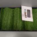 Ottomanson Artificial Grass Puppy Potty Training Pad with Tray, 15" x 30" Reusable Pee Pad for Small Pets and Dogs