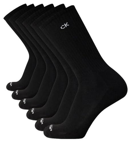 Calvin Klein Men's Cushion Crew Socks - 6 Pack (One Size, Black), Size 7-12