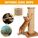 Natural Sisal Rope for Cat Scratcher, 1/4in x 328ft Twine for Cat Tree