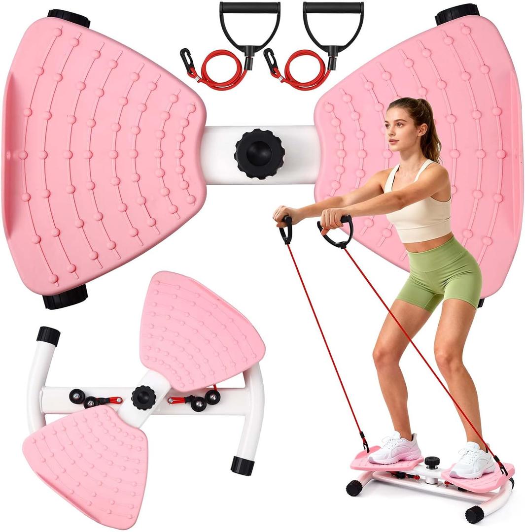 Waist Twister Machine Exercise, Ab Twister Board with 300 Lbs Weight Capacity, Adjustable Noiseless Twist Board for Exercise, Home Abs Exercise Equipment for Women/Men