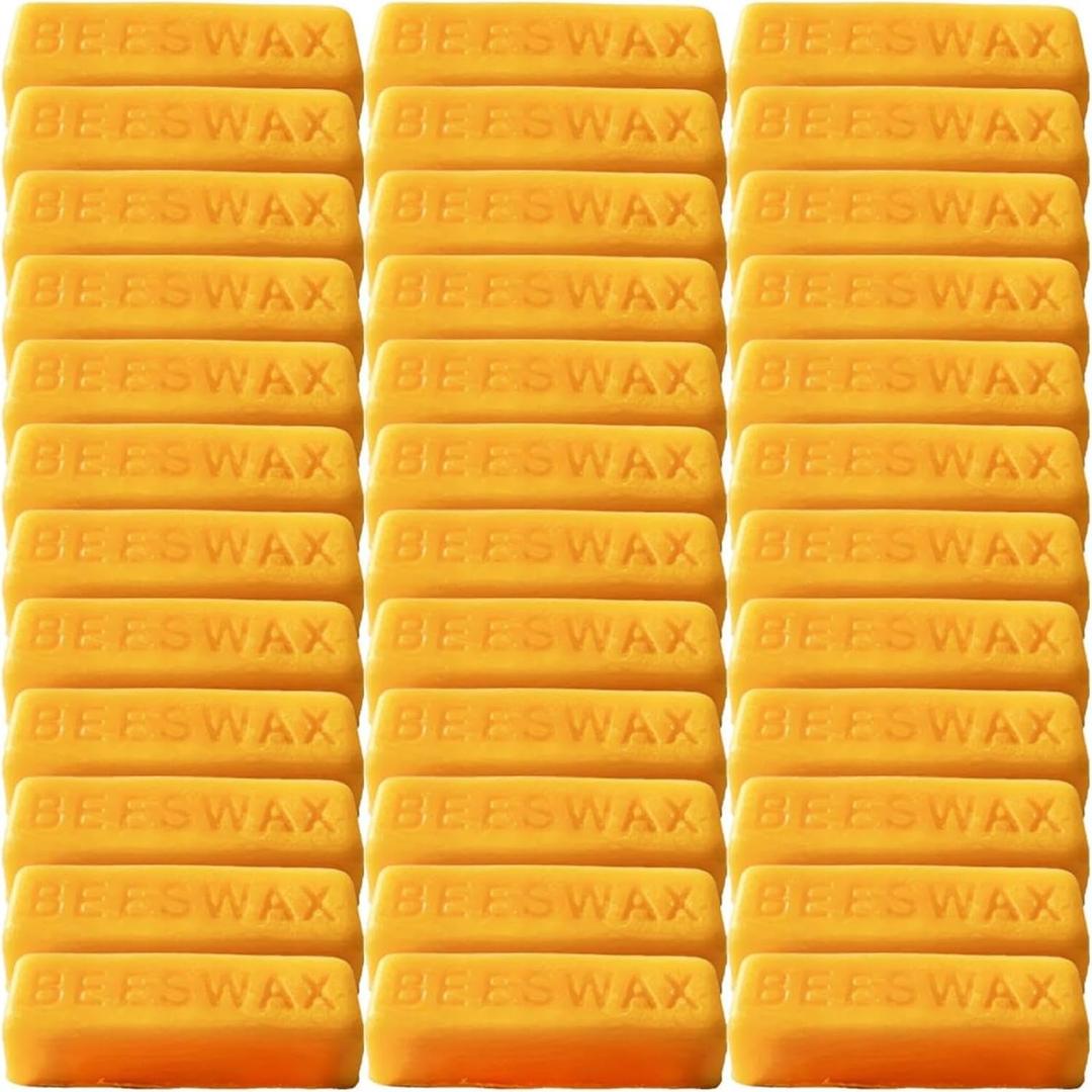 TooGet 36Pcs Yellow Beeswax Bars, Natural Beeswax Block Bees Wax Pure Bar Wax for Candle Making, Skincare, Furniture Polish, DIY Crafts - 40 OZ