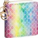 GEEAD Small Glitter Wallet for Women Girls Mini Coin Purse Pouches with Key Ring