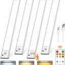 Under Cabinet Lighting with Remote Control, 2500mAh USB Rechargeable Motion Sensor Light Indoor, 350 Lumen LED Closet Lights, 3 Color Temps Wireless Under Counter Lights for Kitchen, Pantry, Stair, 4 Pack