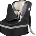 Padded Car Seat Travel Bag For Airplane: Backpack Car Seat Cover for Air Travel, Carseat Bag With Shoulder Strap for Infant Car Seats, Boosters & Carriers, Flying Accessories For Gate & Baggage Check