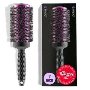 ERGO Super Gentle Round Brush for Blow Out - Salon Quality Hair Styling for Women - Roller for Wet and Dry Hair - Volumizing Care Blowout - ERG53: 2" (XL - 2 Inch)