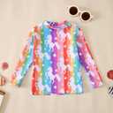 Toddler Baby Girls 3-Piece Rashguard Sets Swimwear Bathing Suit Long Sleeve Swimsuit Sunsuit Swim Shirt UPF 50+ (6-12 Months, Colorful-unicorn)