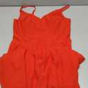 Dressever Summer Cocktail Dress V-Neck Adjustable Spaghetti Strap Chiffon Sundress (Medium, Red)