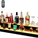 MESAlLUP Acrylic 40 Inch 2 Tier High Light LED Liquor Bottle Display Shelf with Remote Control, Multi Color Lighting for Home Mini Bar, Restaurants & Party Use(Without Power Bank)