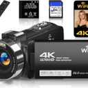 Camcorder,FHD 4K Video Camera,56 MP WiFi Vlogging Cameras for YouTube with IR Night Vision,18X Digital Zoom 3.0''Touch Screen Digital Camera with 64GB Card,Remote Control,Webcam and Battery,Black