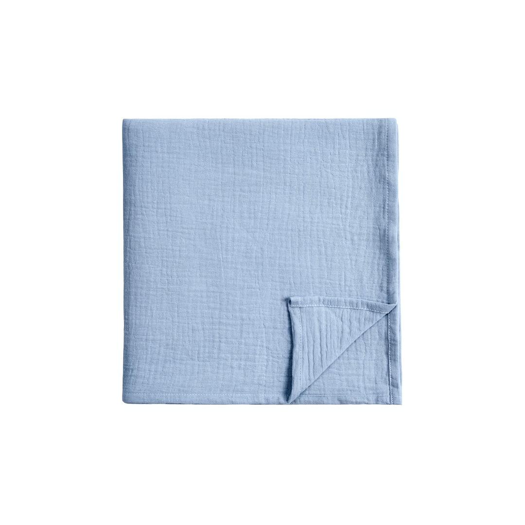 Meracorallo Muslin Swaddle Blanket, 100% Cotton Receiving Blanket Soft and Breathable Swaddle Wrap for Baby Boys and Girls, Placid Blue