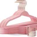 Kids Hangers 50 Pack,14 Inch Kids Velvet Hangers Slim & Space-Saving, Baby Clothes Hangers with 360 Swivel Hook, Heavy Duty Hanger for Infant & Children's Coats, Pants,and Dress (Pink)