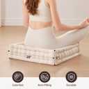 Intelligent Design Azza Floor Pillow, Large Cushions Sitting for Adults, Floor Pillow for Meditation or Yoga, Lustrous Chenille Tufted with Scalloped Edges for Bench/Chair Cushion, 20"x20"x5" Ivory
