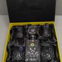 ELIDOMC 5PC Italian Crafted Crystal Whiskey Decanter & Whiskey Glasses Set, Crystal Decanter Set With 4 Whiskey Glasses, Whiskey Decanter Sets for Men.