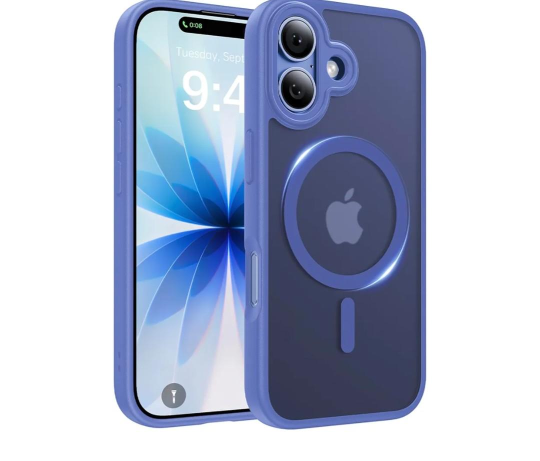 Magnetic for iPhone 17 Case, [Anti-Slip] [Military-Grade Drop Protection] [Camera Protection] Skin-Friendly Slim Translucent Shockproof Protective for iPhone 17 Phone Case, Cobalt Blue