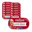 King Oscar Kipper Snacks, 3.54 Ounce Cans (Pack of 12), Lightly Smoked Herring Fillets, Wild Caught Canned Herring (EXP 02/26/29)