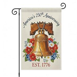 USA 250th Anniversary Garden Flags, America Garden Flags For Outside, 12x18'', Double Sided Flag For Outdoor Garden Decor (Liberty Bell)