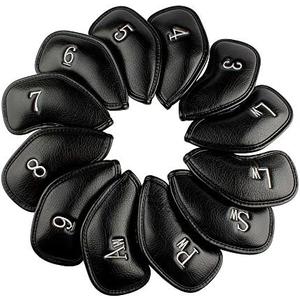 CRAFTSMAN GOLF 12pcs or 1pc Thick Synthetic Leather Golf Iron Head Covers Set Headcover Fit All Brands Callaway Ping Taylormade Cobra Etc. Also Custom Name