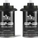 TIKI Torch Replacement Canister Set of 4 Refillable Metal Torch Fuel Canisters with Easy Pour System, 12 oz Weather-Resistant Outdoor Lighting Accessories for Patio, Garden & Deck