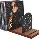 Vinyl Record Storage, Record Holder for 70-100 LP, Solid Pine Wood Vinyl Holder Record Stand, Sturdy Organizer Display Shelf for Collectibles, Album Covers, Magazine File, Books, Picture Ledge, Decor (Brown)