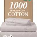 1000 Thread Count Sheet Set - 100% Cotton Bed Sheets - Softer Than Egyptian Cotton - 4-Piece Light Grey Cal King Set - Sateen Weave - Hotel Luxury Bedding 16" Deep Pocket (Fits up to 17" Mattresses)
