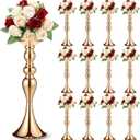Sadnyy 12 Pcs Metal Flower Arrangements Stand Metal Wedding Centerpiece Stand Gold Vase Centerpiece Tall Table Decor Flower Vase for Wedding Reception Event Party Hotel Home Decor (15 Inch)