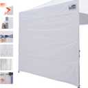 Eurmax USA 10x10 Pop Up Canopy SunWall-UV Protection for Tents,Blocks Sunlight&Wind,Water Resistant Side Wall Only,Easy Hook & Loop Installation,Fit for 10FT Straight Leg Shelters&Gazebo,White