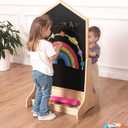 House Design Double-Sided Magnetic Drawing Board w/Detachable Roller and Bi-Storage Frame Holder for Kids, Extra Large Art Easel for Toddlers Boys and Girls Gift (Wall Mountable)