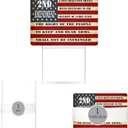 2nd Amendment USA Flag Old Glory United States of America Yard Sign Double Sided With Stake - Large, 17 Inch By 13 Inch for Military Veteran Patriotic