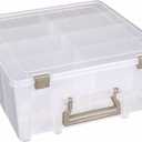 ArtBin 6990SO Super Satchel Double Deep Compartment Box - Art Storage with 8 Removable Compartments, Smart Closure for Craft Supplies (Gold - Pack of 1)