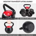 TopMade Adjustable Kettlebell Weights Set Cast Iron Exercise Fitness Kettle Ball Grip (Black-40lb)